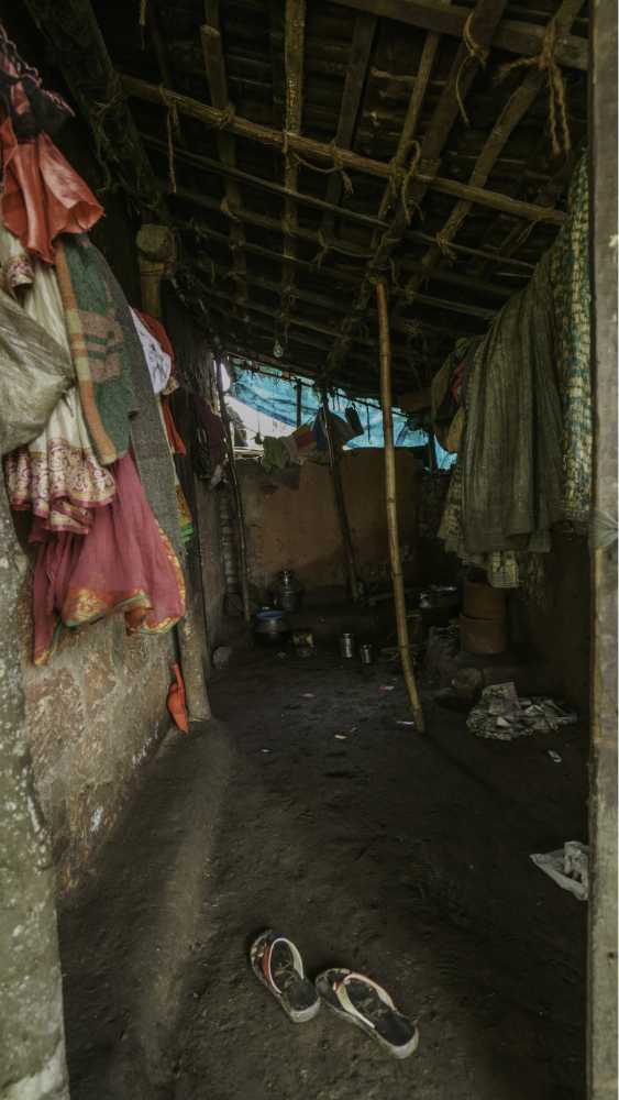 The damp Adivasi Household….after floods scene.
